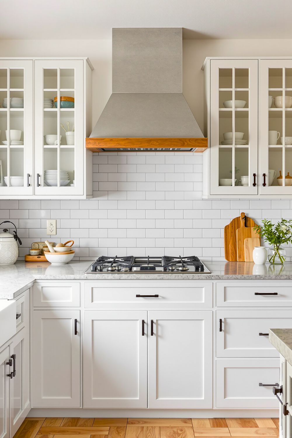 (Image: Warm Creamy White and Wood Countertops. Created by Ruby Nguyen via AI)